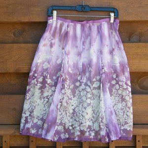 Worthington Purple and Cream Chiffon Skirt